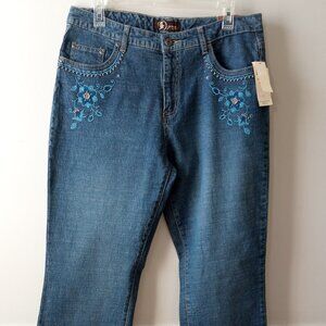 'Jeans by Rafaella' Embroidered Size 12 NWT